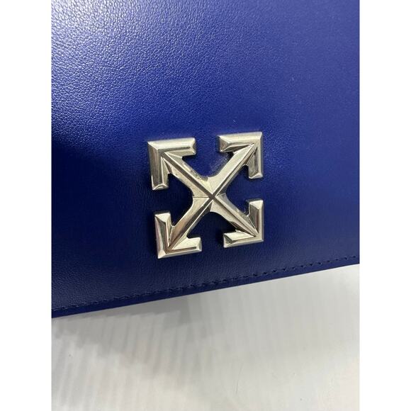 RARE Off-White Leather Jitney 0.5 Flag Bag Blue New without Tags - Picture 13 of 15